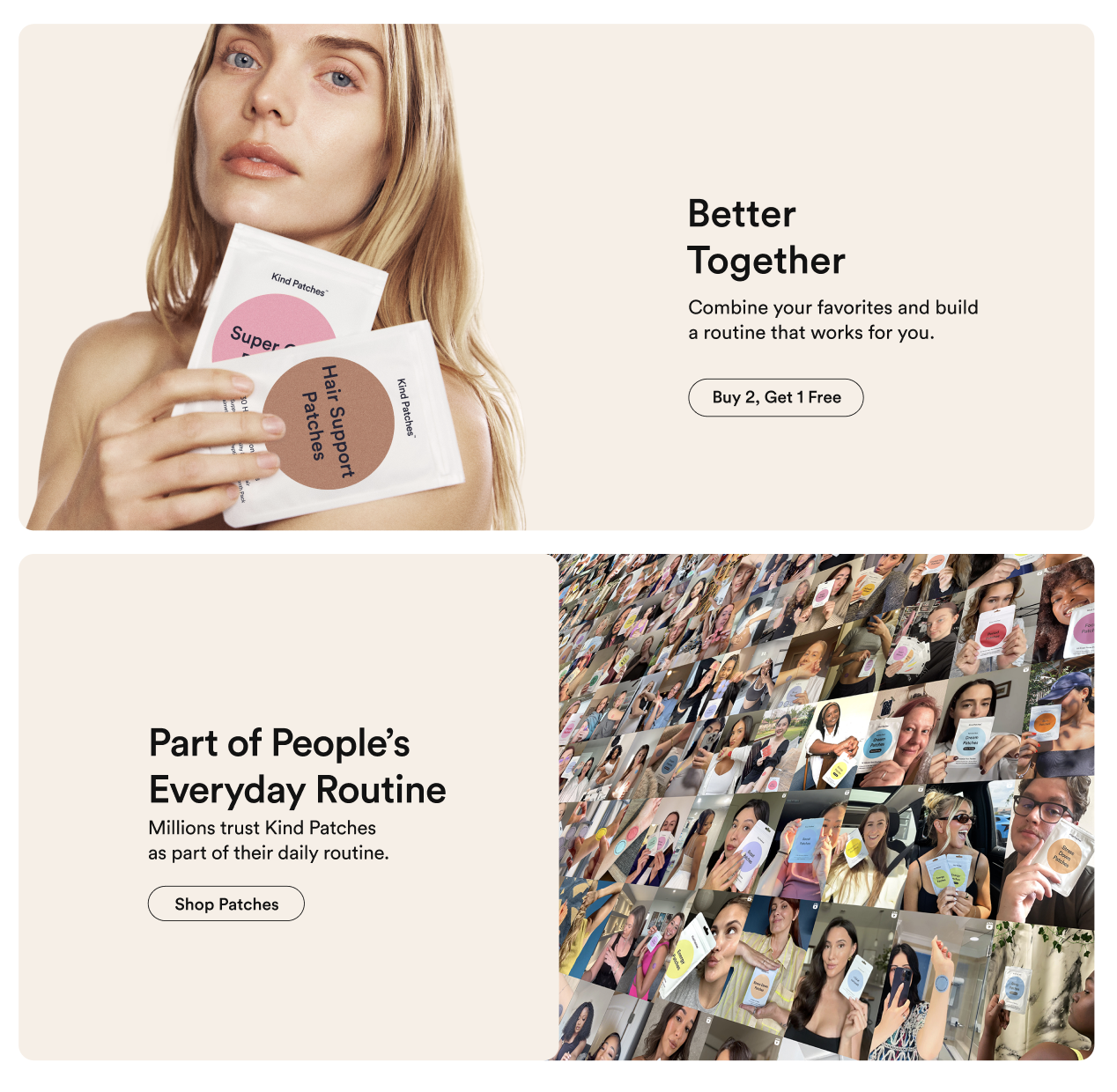 Kind Patches better together and community sections