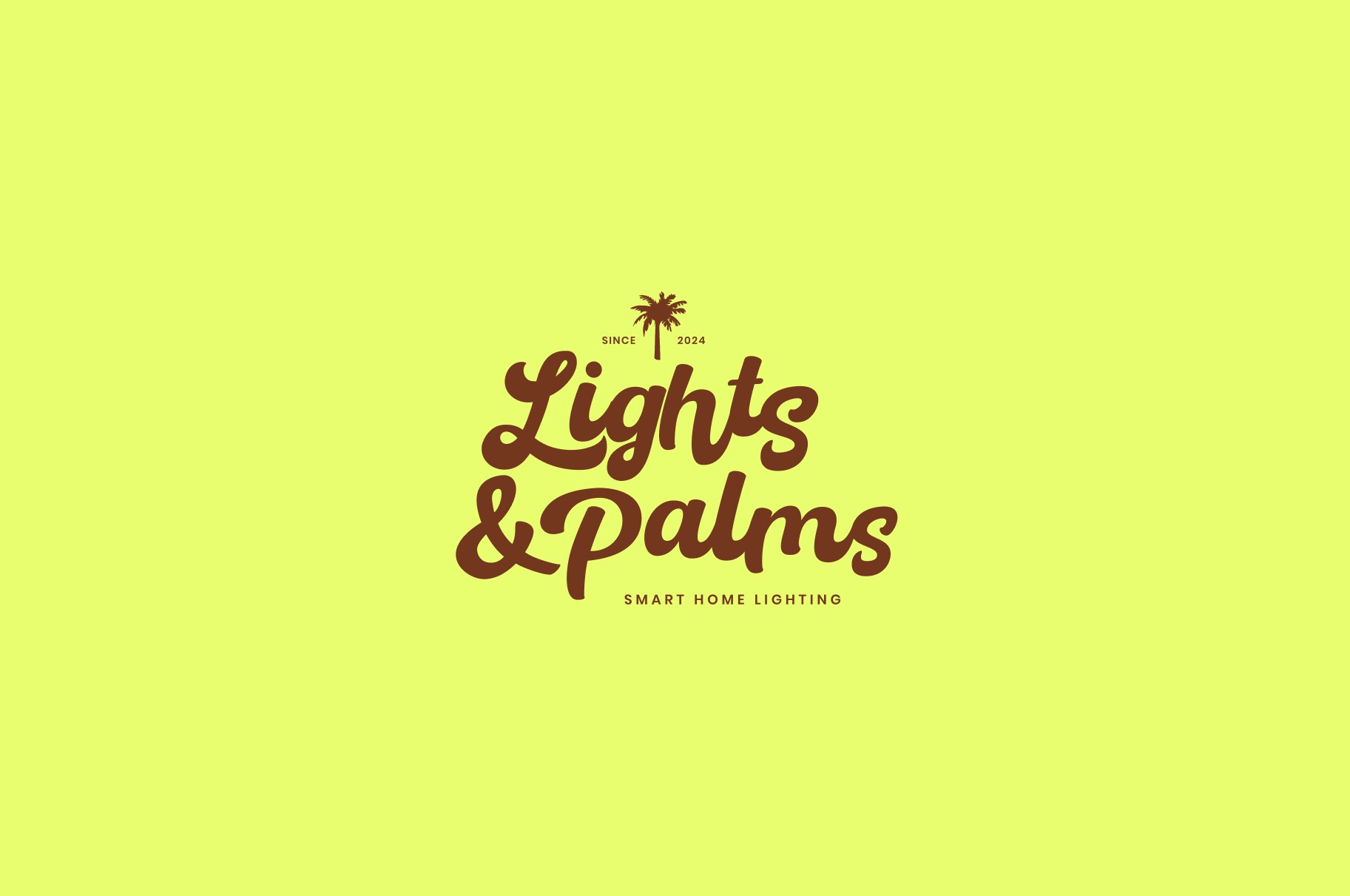 Lights and Palms smart home lighting logo and brand identity